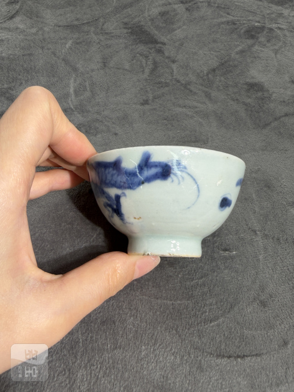 清雍正青花过墙龙纹茶园 - 图6